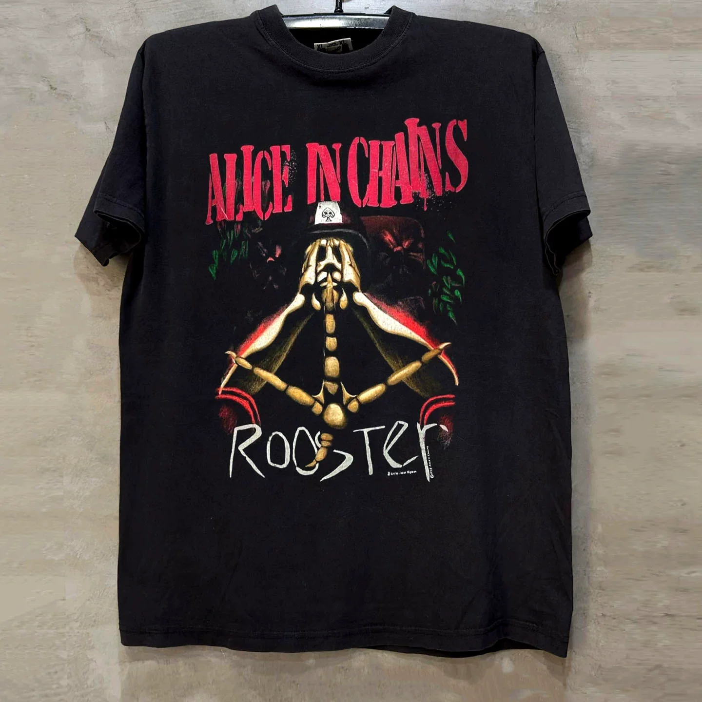 Alice in Chains Seattle Rock Vintage Retro Dark Heavy Cotton Short-Sleeved T-Shirt Trendy Half-Sleeve for Casual Wear.oversized vintage washed tee,heavyweight 240g cotton t-shirt, drop shoulder tee, acid wash t shirt, distressed retro tee                .