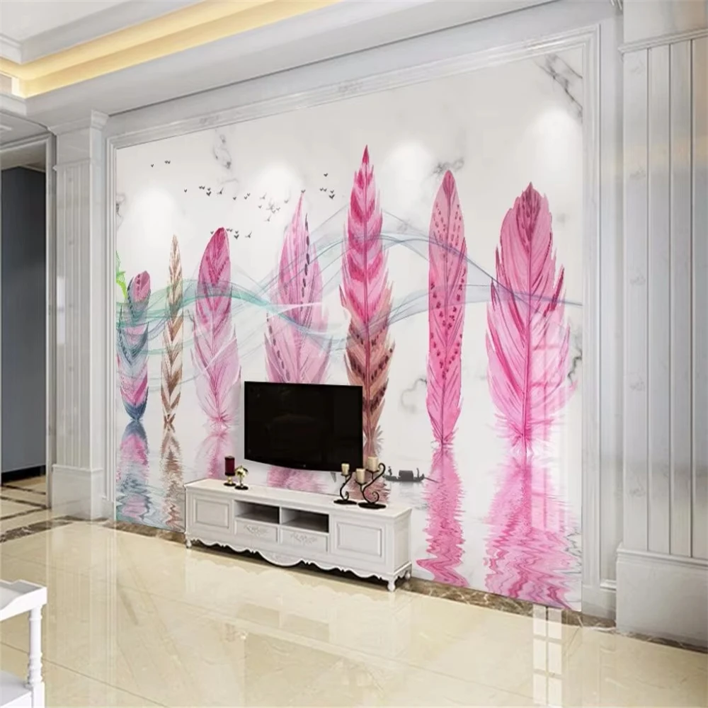 custom papel de parede 3D Mural Photo wallpaper for walls 3 d Art Wall Paper home decor Bedroom Color feathers TV background