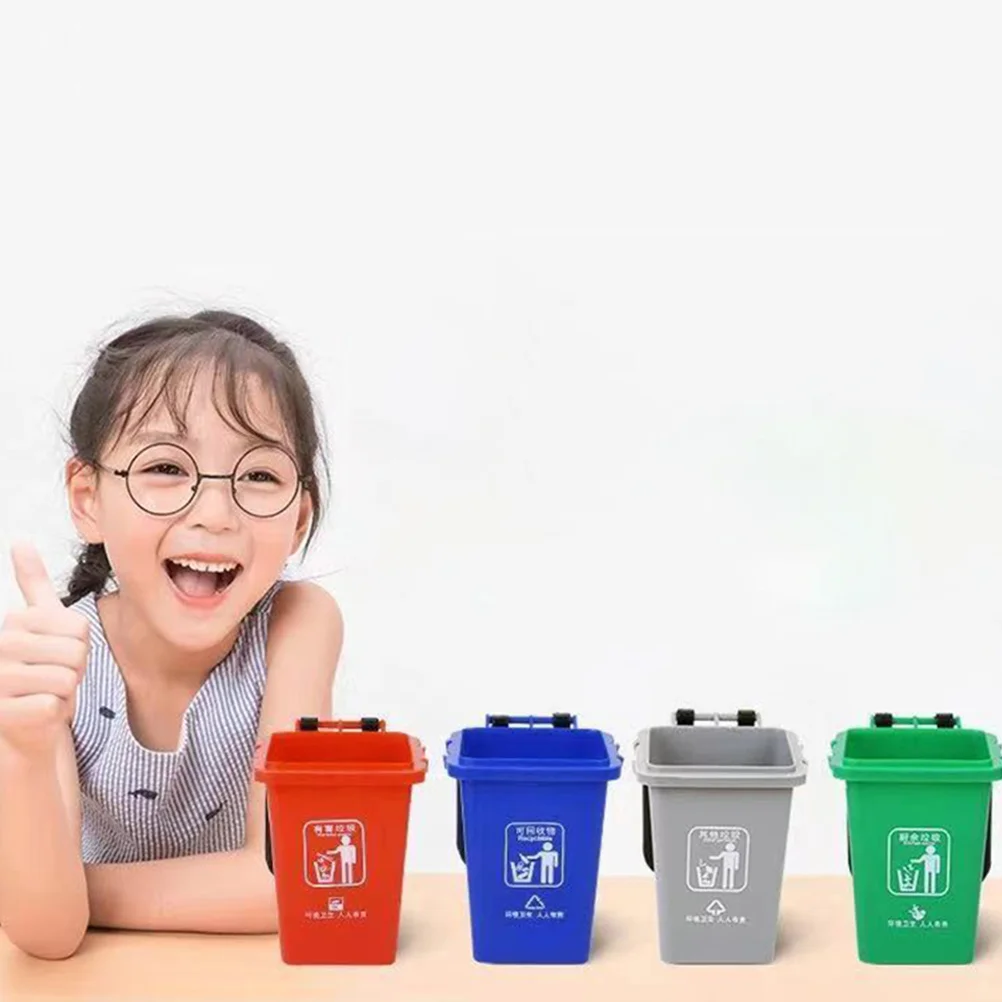 Trash Can Teaching Aids Garbage Classification Toys Vehicles Cans Happy Childhood Kids Plastic Push