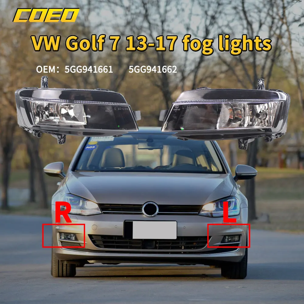 

Auto Front Bumper Fog Light Lamp Assembly For VW Golf 7 2013-2017 5GG941661 5GG941662