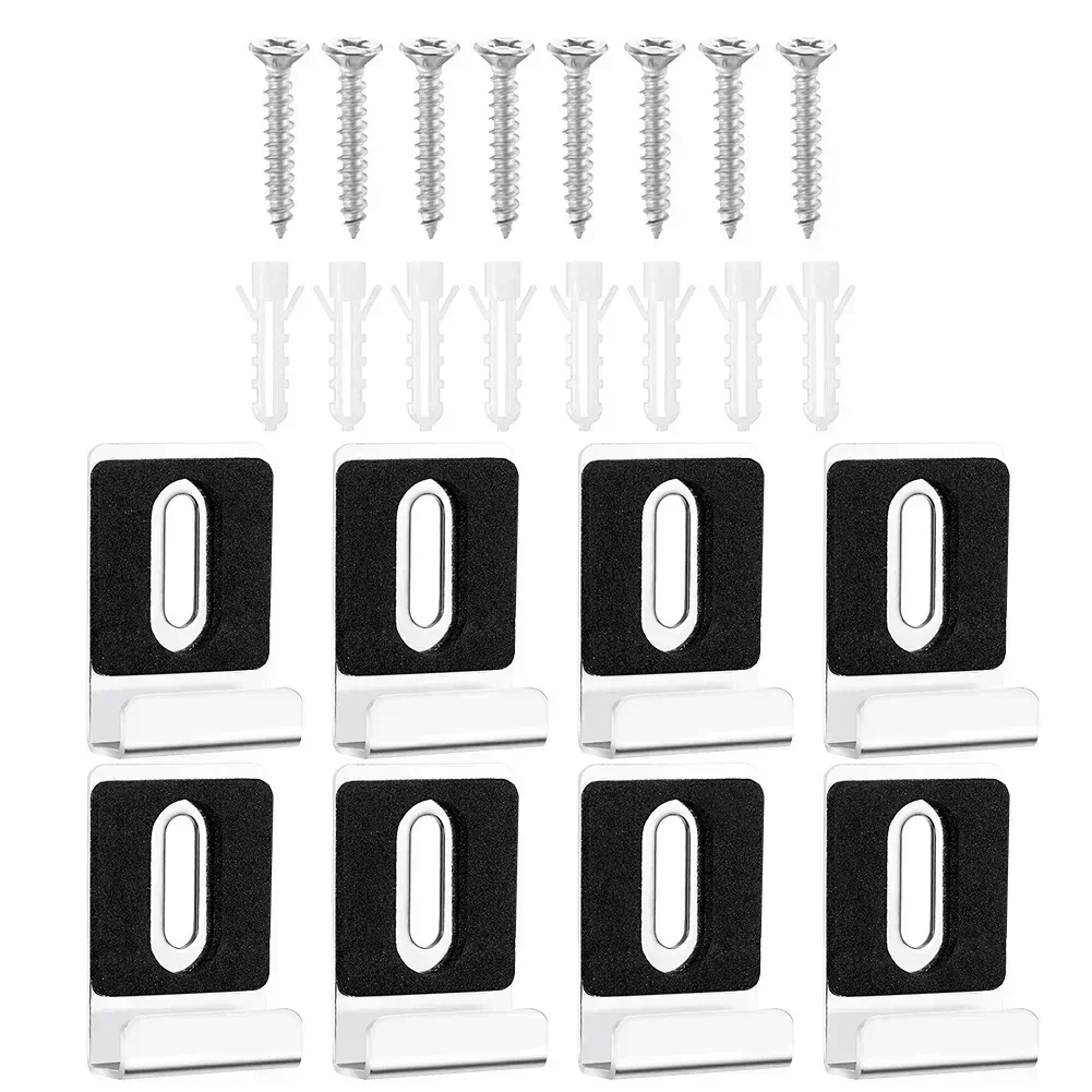 8PCS Stainless Steel Mirror Bracket Kit for Frameless Mirrors and For Advertising Boards and Secure Installation