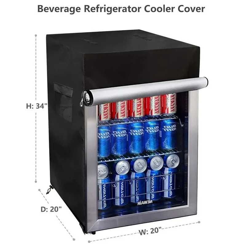 Outdoor Waterproof and Dustproof Refrigerator Cover Refrigerator Cover Cube mini mini Refrigerator Black Cover