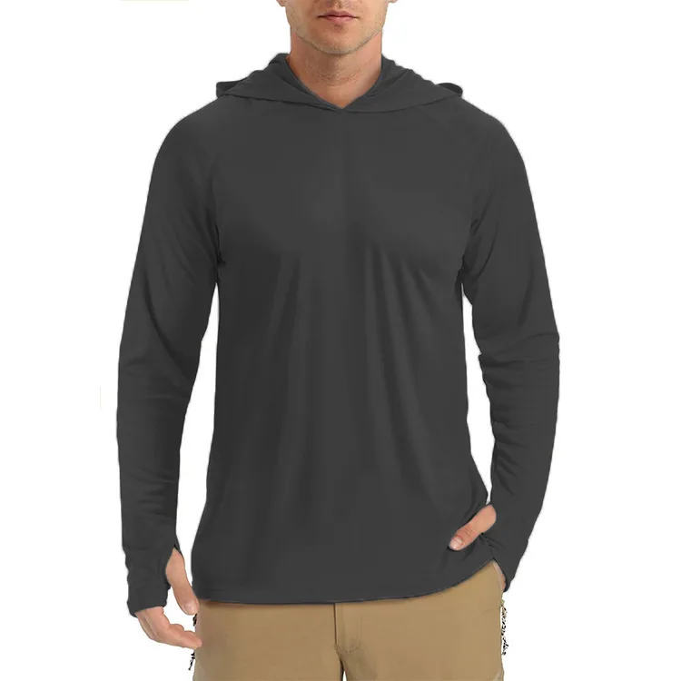 Hooded T-Shirts Mens Quick Dry UV Block Sun Shirts Lightweight Hoodie Shirt Running Fishing Performance Tops