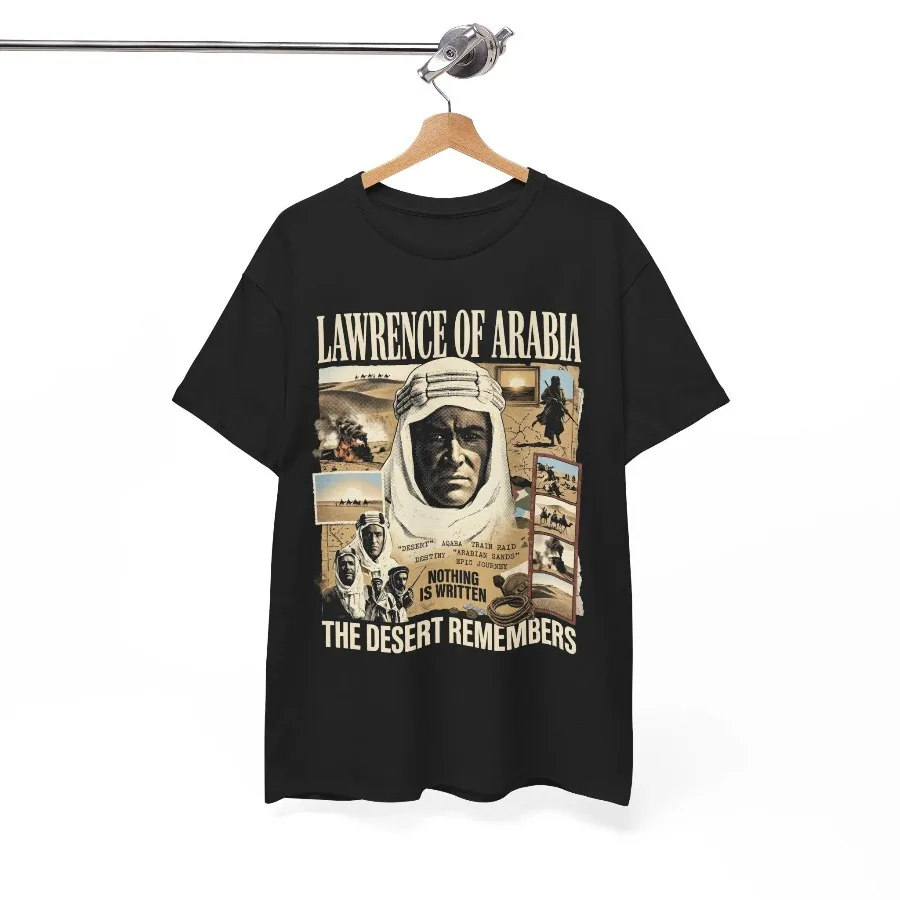 Lawrence of Arabia T-Shirt, Peter O'Toole Desert Epic Tee, Classic Cinema Graphic Four season popular unisex cotton T-shirt