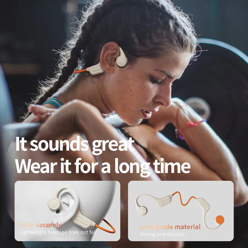 POLVCDG Bone Conduction 32G หูฟังบลูทูธหูฟัง IPX5 กันน้ํากีฬาขี่จักรยานชุดหูฟังไร้สายบลูทูธ-x15