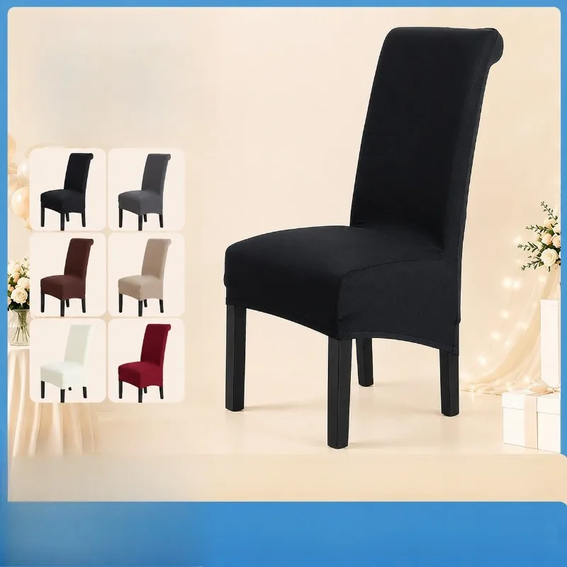 1/2/4 Pcs Long Back Diagonal Chair Cover Milk Silk Dining Chair Slipcover Elastic Stretch Case for Kitchen Banquet Stool Cover