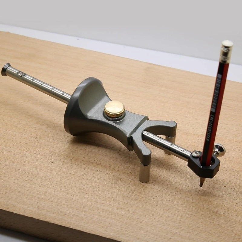 Multifunctional Woodworking Scriber, Dual-purpose Linear & Arc Marking Gauge, Parallel Drawing Tool for DIY Projects