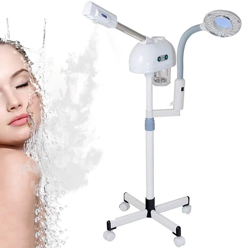 

2 IN 1 Ozone Facial Steamer Hot Steam Sprayer Humidifier With 5X LED Magnifying Lamp Mist Aromatherapy 360° Rotatable Vaporizer