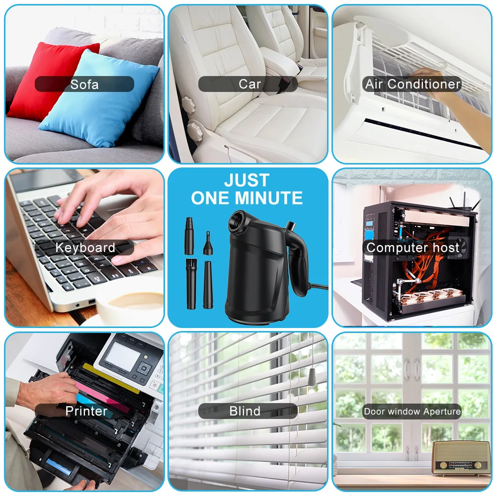 Пылесборник высокого давления 550 Вт, пистолет для удаления пыли для компьютерной клавиатуры, крошки для волос, заменяет сжатые банки, воздуходувка для чистки