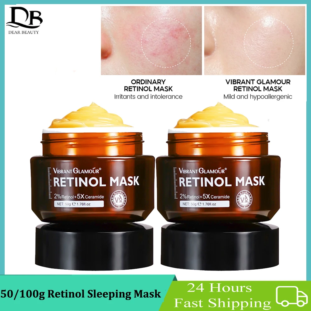 

100g Anti Aging Retinol Sleeping Mask Face Cream Replenish Moisturizing Removal Fine Lines Wrinkles Facial Mask Korean Cosmetics