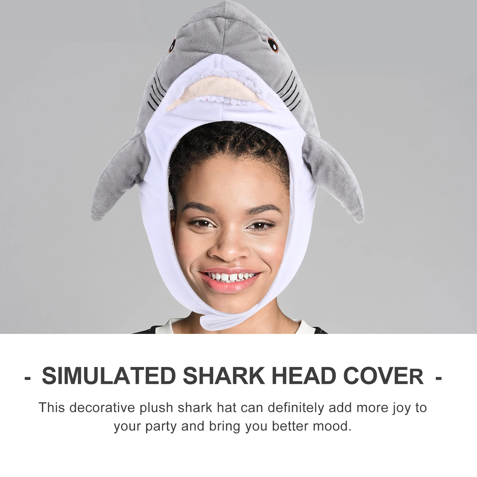 

Hood Hat Cosplay Headwear Party Costume Cartoon Animal Hats for Adults Shark Hat Halloween Prop Shark Shape