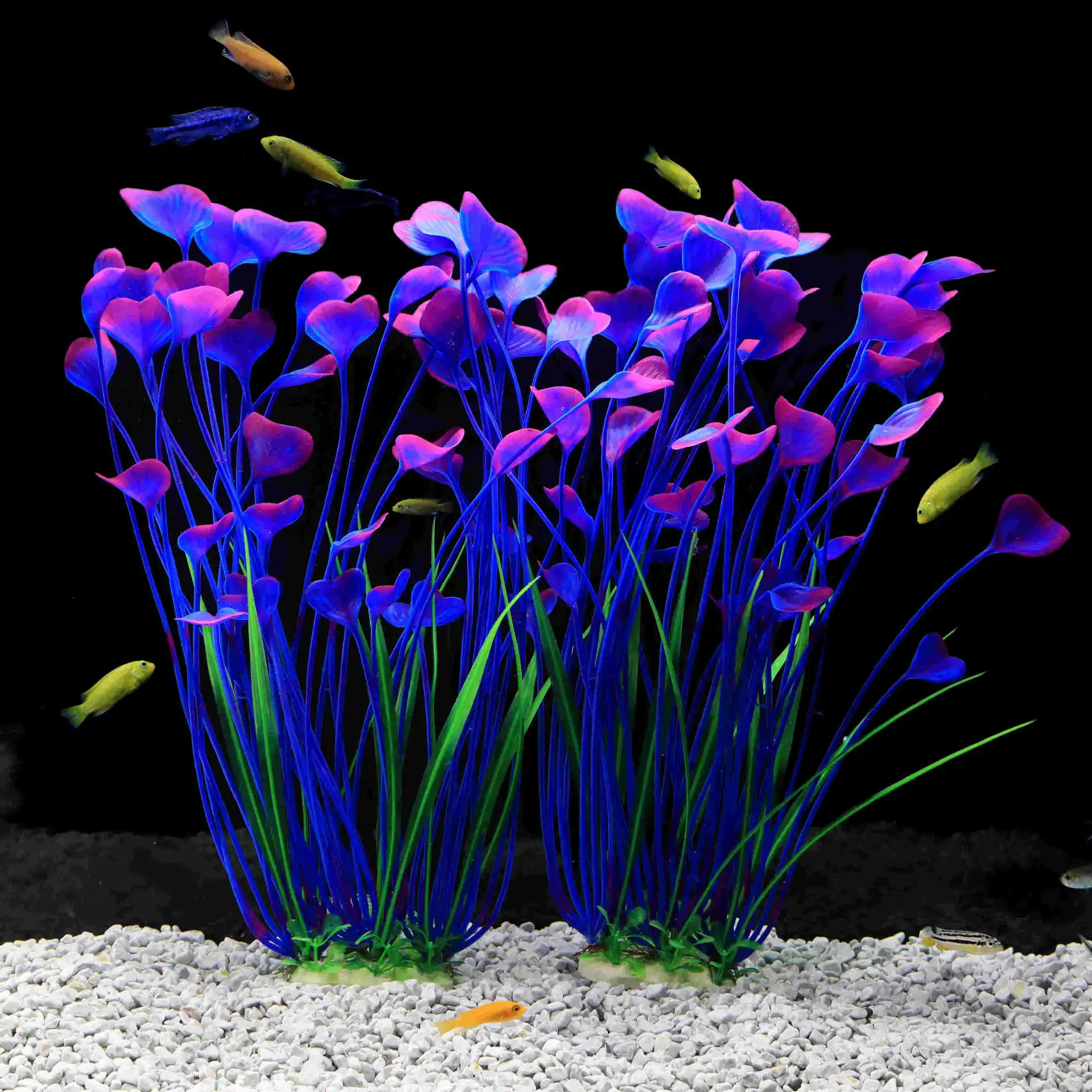 Plastic Artificial Aquarium PVC Plants Decoration Submersible Aquatic Fish Tank Underwater Grass Background Ornament