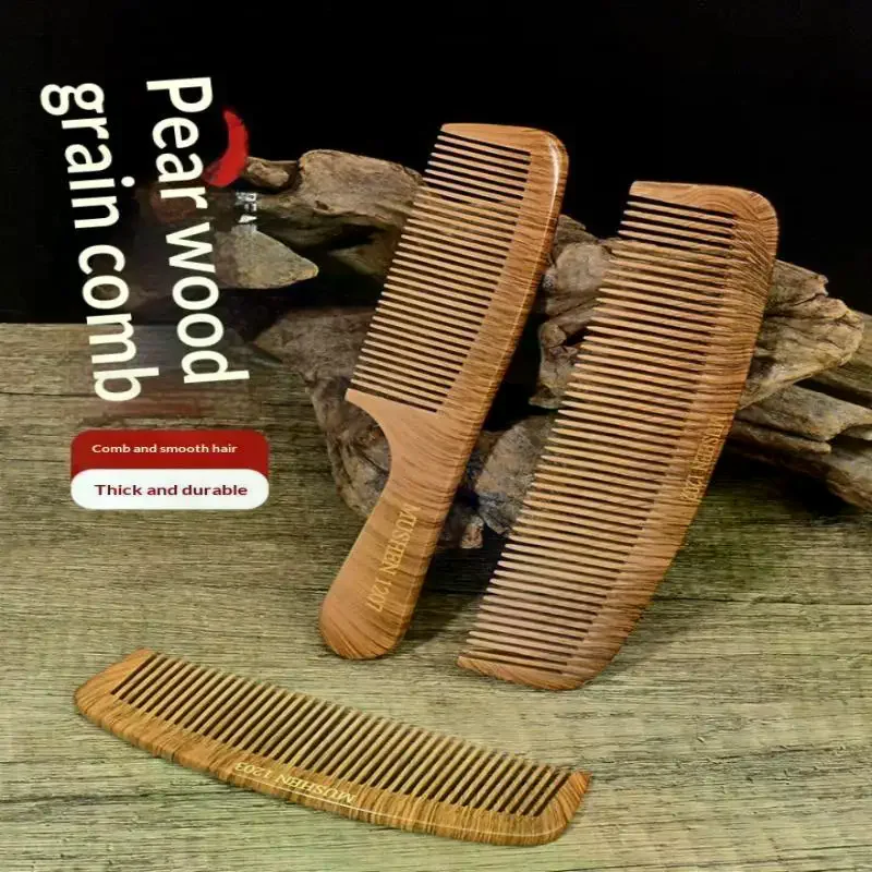 Natural Pear Blossom Comb Smooth Scalp Massage Anti Tangling Bamboo Wood Static Hair Brush Salon Tool