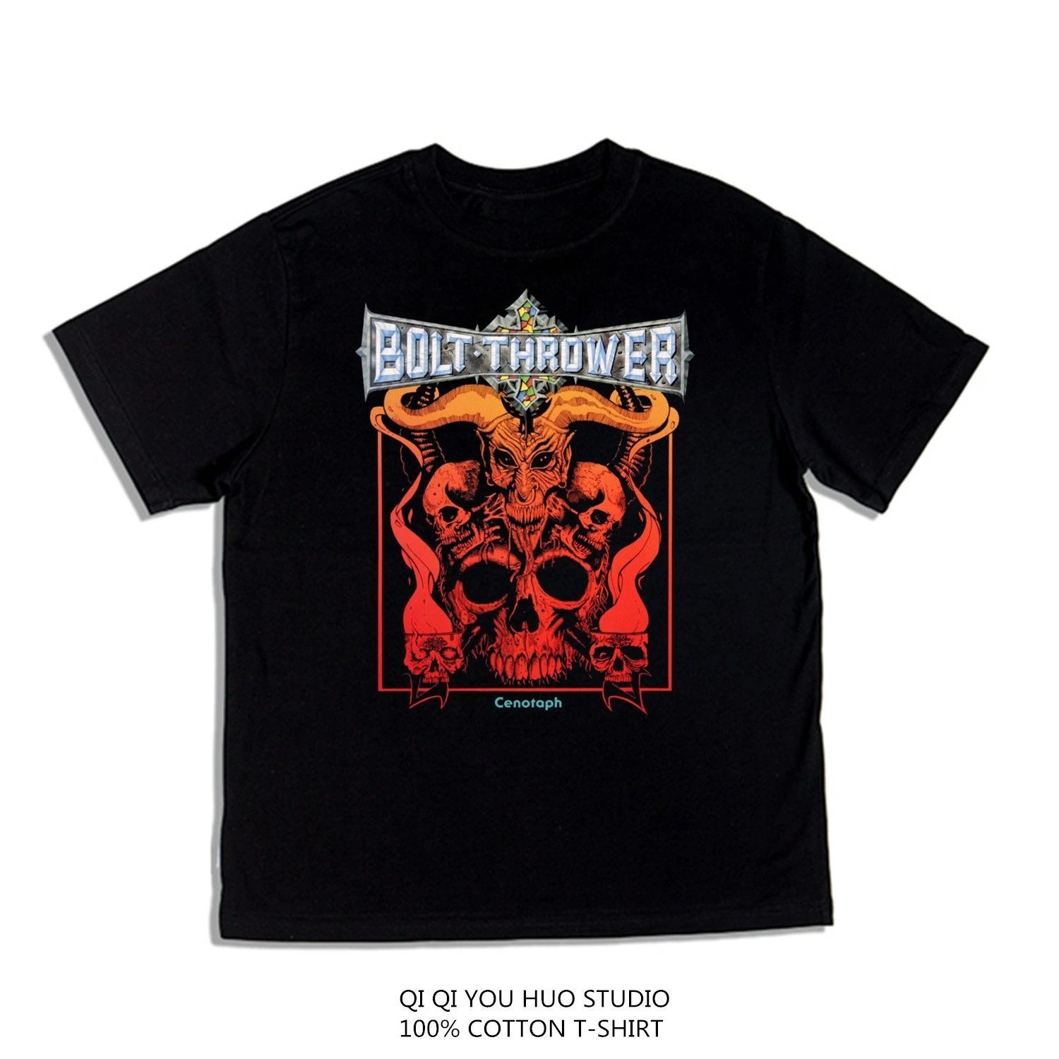 

Свободная футболка с принтом альбома British Death Metal Rock Bolt Thrower, мужская и женская ночная рубашка с коротким рукавом