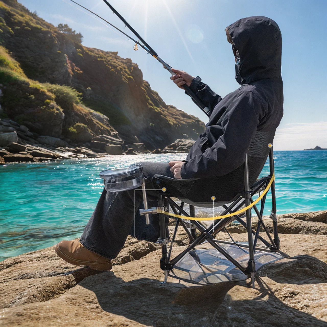 

Tourist Stool Bench Lightweight Lounger Ergonomic Chaise Foldable Beach Chair Folding Camping Fishing Portable Chairs