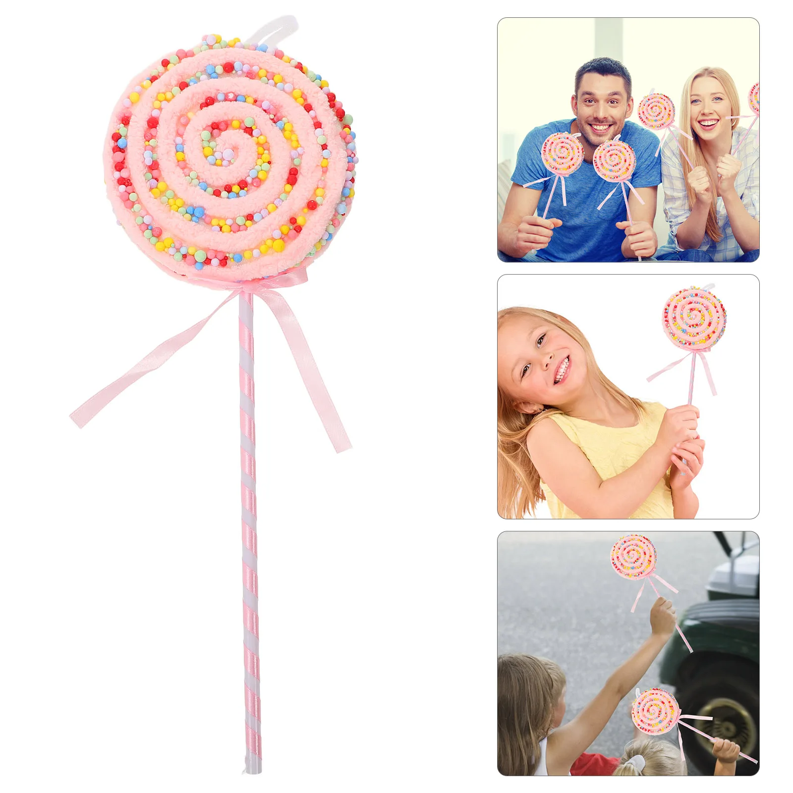 

Blue Mid Size Durable Lollipop Props Candy Decorations Party Supplies Holiday naments Festive Giant Fake Model Photo Booth