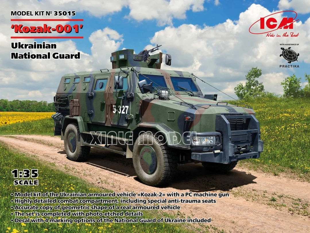 

ICM plastic assembly model kit 35015 Kozak-001 Ukrainian National Guard 1/35