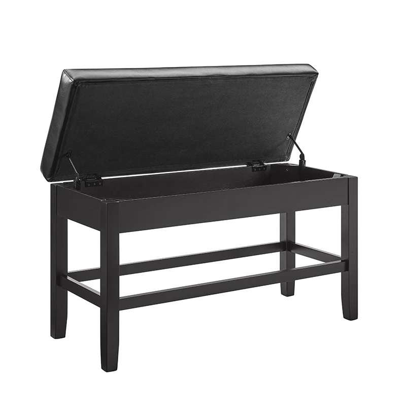 Carrara Storage Counter  Black Wooden Dining Bench Contemporary Seat Simple Dining Furniture On-Site