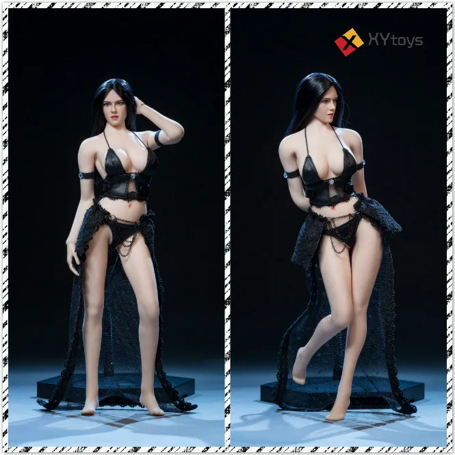 

XYtoys XY003 1/6 Scale Female Soldier Black Leather Underwear Lace Skirt Sexy Suit Model for Colloidal Body