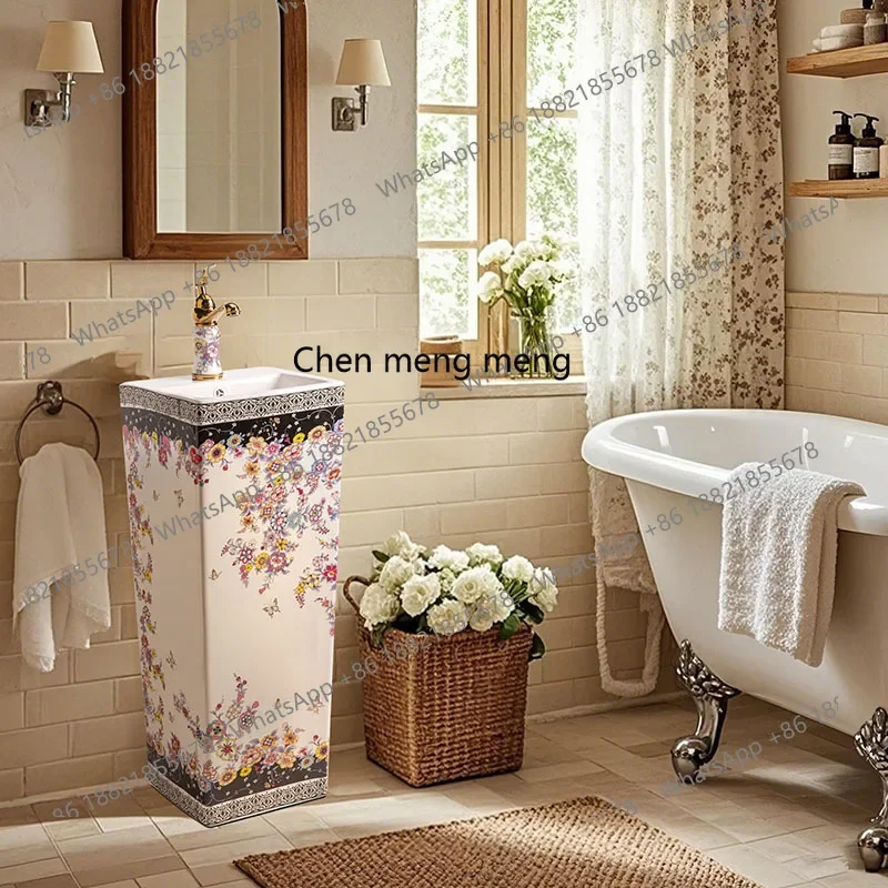 X  Balcony Vertical Sink Bathroom Column Basin Outdoor Square Sink Garden, Column Type