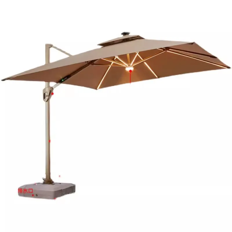 

Outdoor tables and chairs with open-air stalls, large sun umbrellas, yard outdoor umbrellas