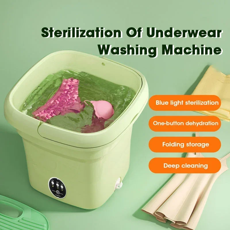 Folding Washing Machine Bucket for Clothes Socks Underwear Cleaning Washer Portable Small Travel Washing Machine EU/US PLUG