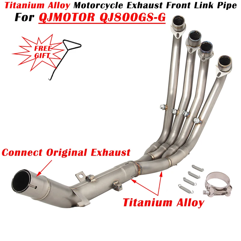 

For QJMOTOR QJ800GS-G QJ 800 Motorcycle Exhaust Escape System Modified Titanium Alloy Front Link Pipe Connect Original Muffler