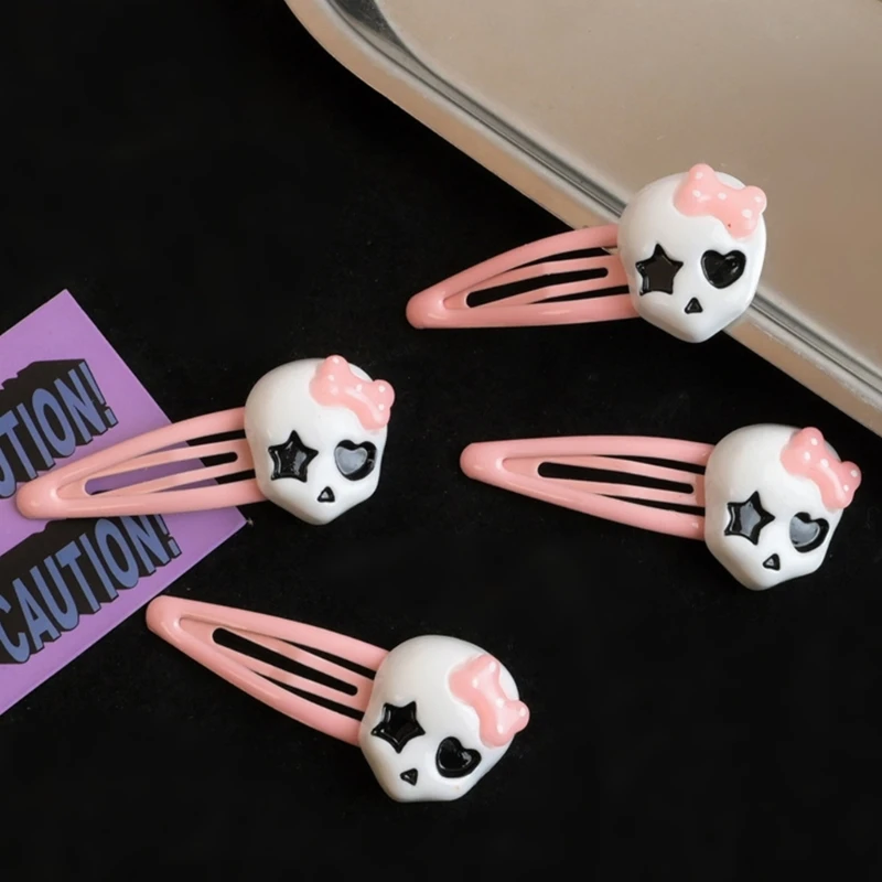 Delicate Cartoon Skull Hairpins Hot Girls Hair Clip Spring Summer Hair Clip for Woman Ponytail Side Hair Clip