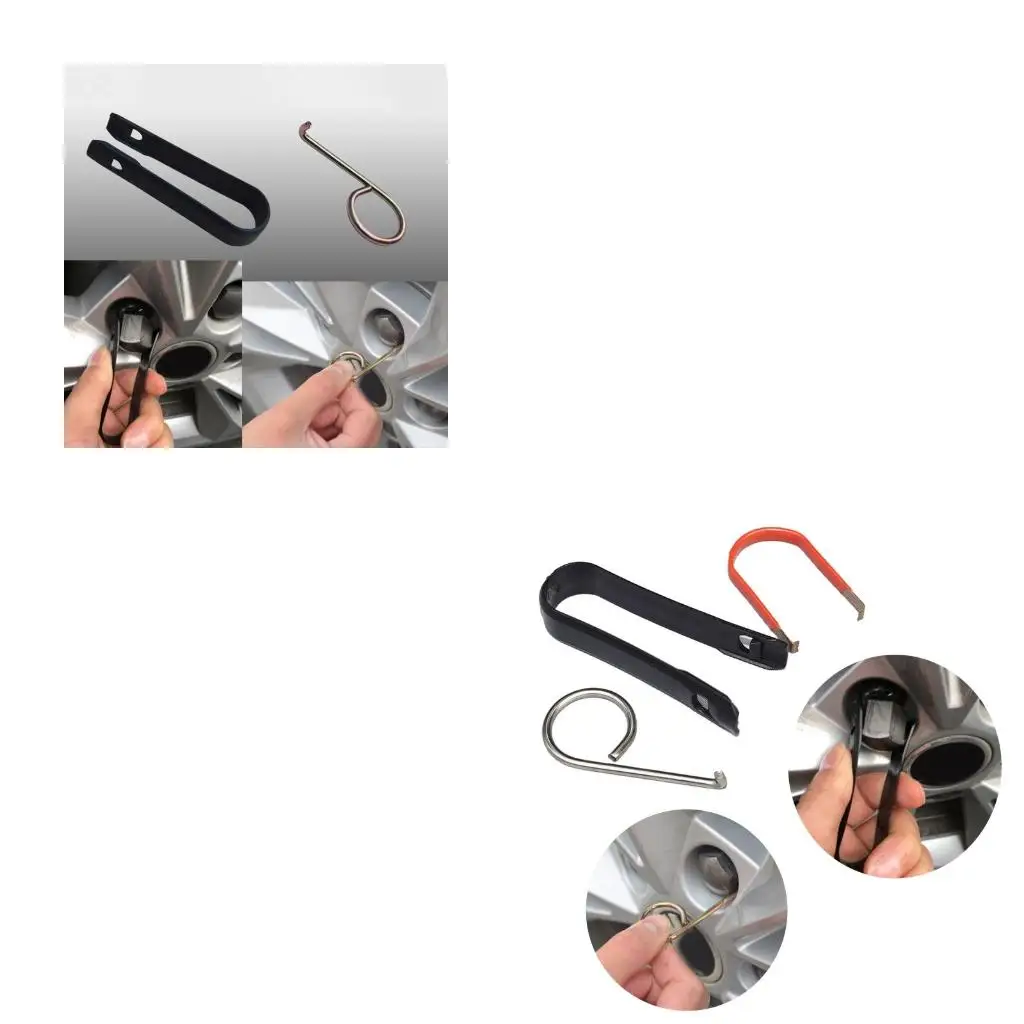 Auto Wheel Bolt Lug Nut Caps Removal Clips Hooks Wheel Bolt Dismantle Tool Automotive Accessories