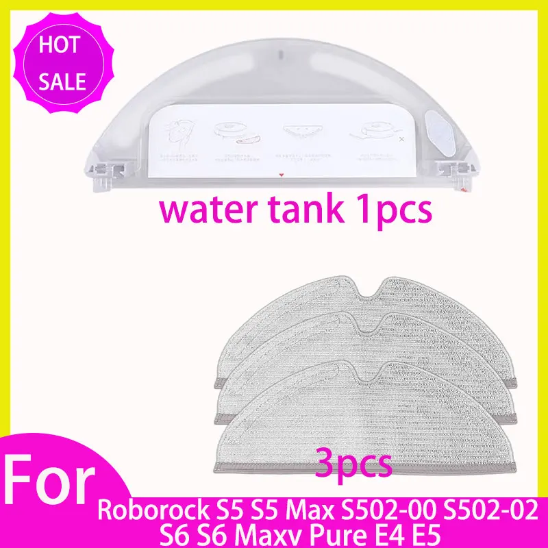 HEPA-filter, mop, hoofdborstel en zijborstel voor Roborock S5 S502-00 S502-02 S5 Max S6 MaxV S6 Pure E4 E5 robotstofzuiger reserveonderdelen