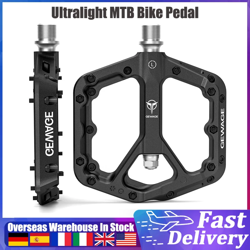 GEWAGE Ultralight Bike Pedals Flat MTB Bicycle Pedals Cycling Pedals Anti-slip Road Bike Pedal Replacement Bike Accessories