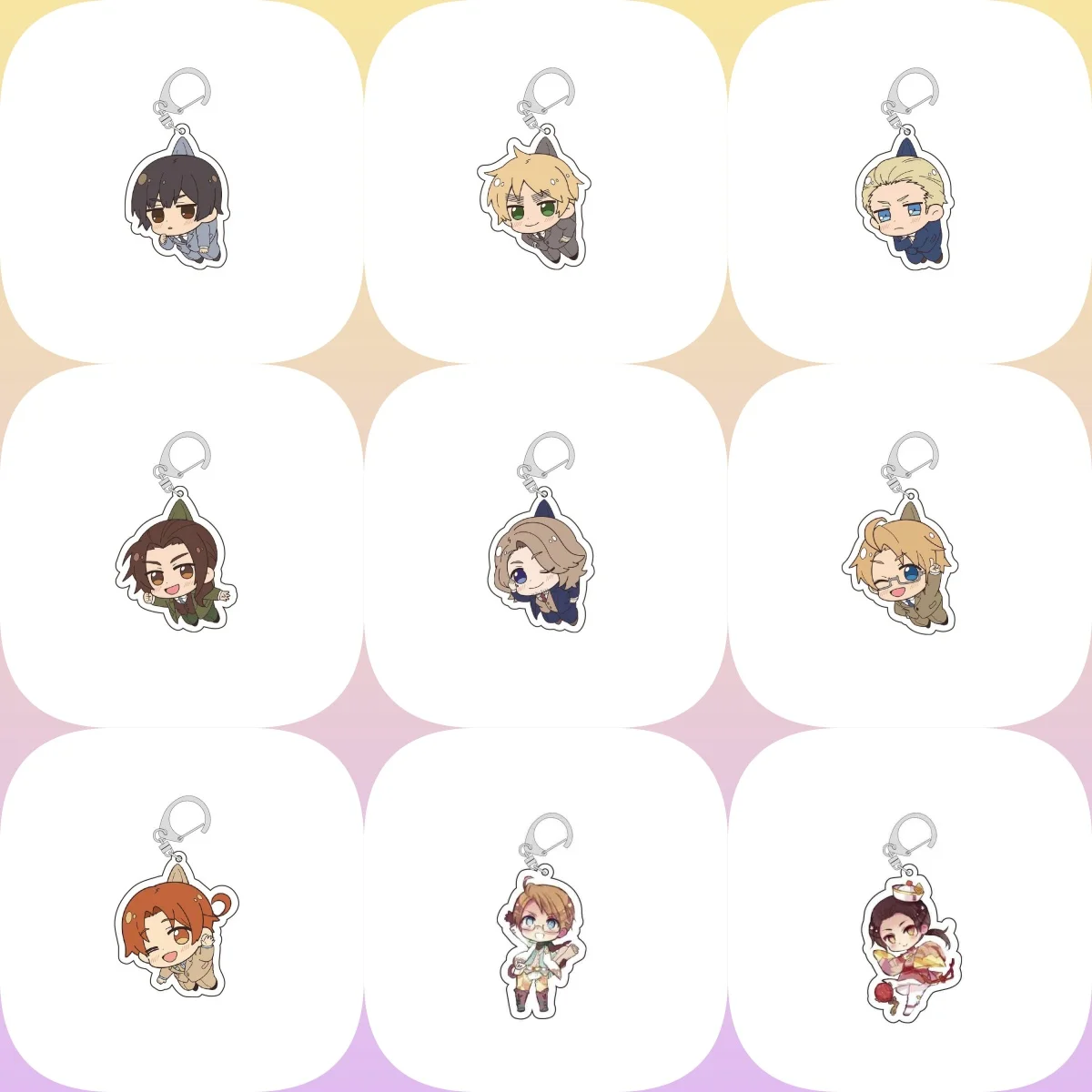 

6CM Anime The Beautiful World cute Acrylic Keychain Model Cosplay Characters Ornament Accessories Christmas Collection Gifts