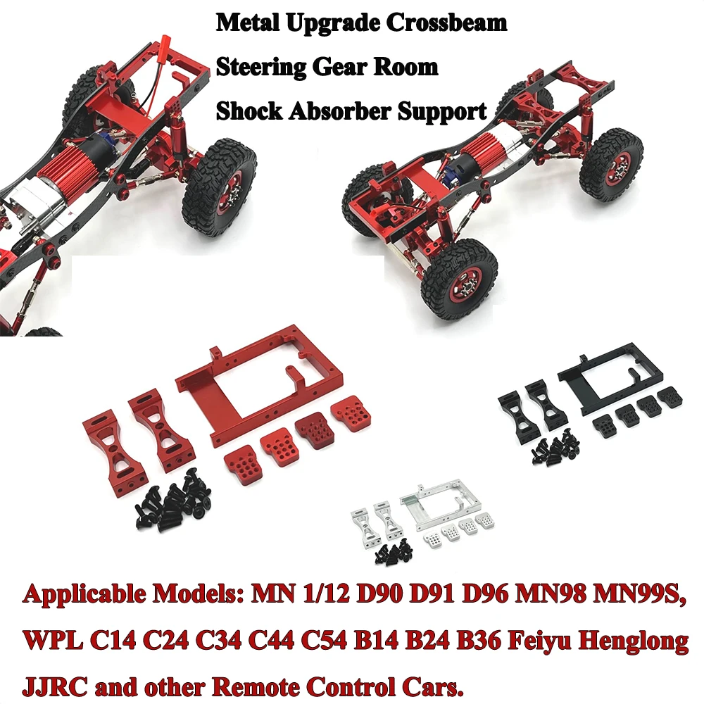 MN 1/12 WPL 1/16 JJRC RC zdalnie sterowanym samochodowym części zamienne metalowe ulepszenie belki poprzecznej układ sterowania amortyzator pokojowy