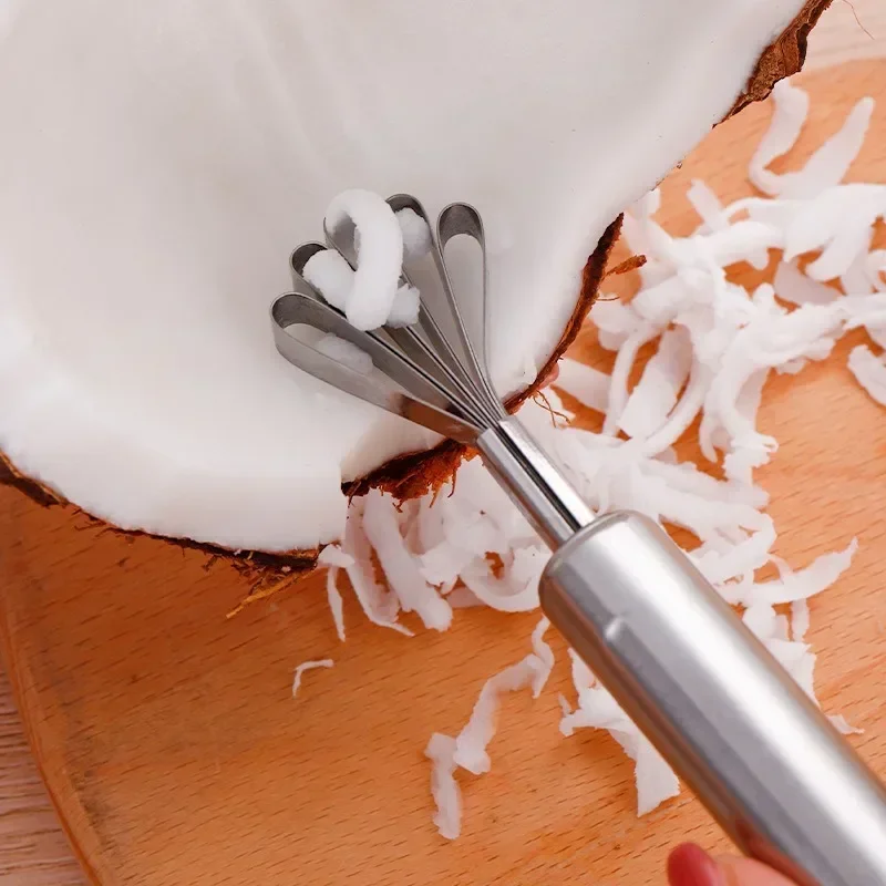 Rebanador de carne de coco de cocina, juego de rebanador de carne de coco, herramienta de perforación al por mayor