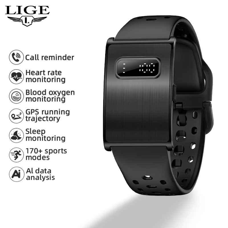 

LIGE Smart Watches GPS Running Trajectory Heart Rate Sleep Monitoring Sports Fitness Tracker Call Reminder Men Smart Bracelet