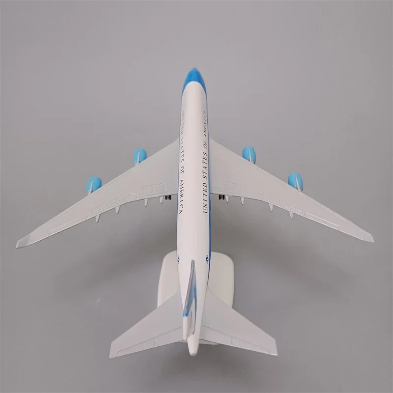 USA Air Force One B747 Airlines, Boeing 747, modèle d'avion moulé sous pression lavable, modèle d'avion en alliage métallique de 20cm avec train d'atterrissage