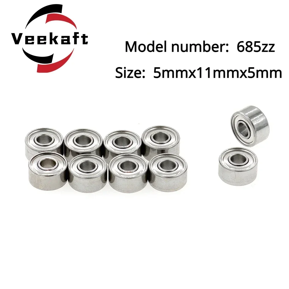 Veekaft High Precision Miniature Bearing Small Miniature Bearing 10pcs 685zz  Size: 5mmx11mmx5mm.