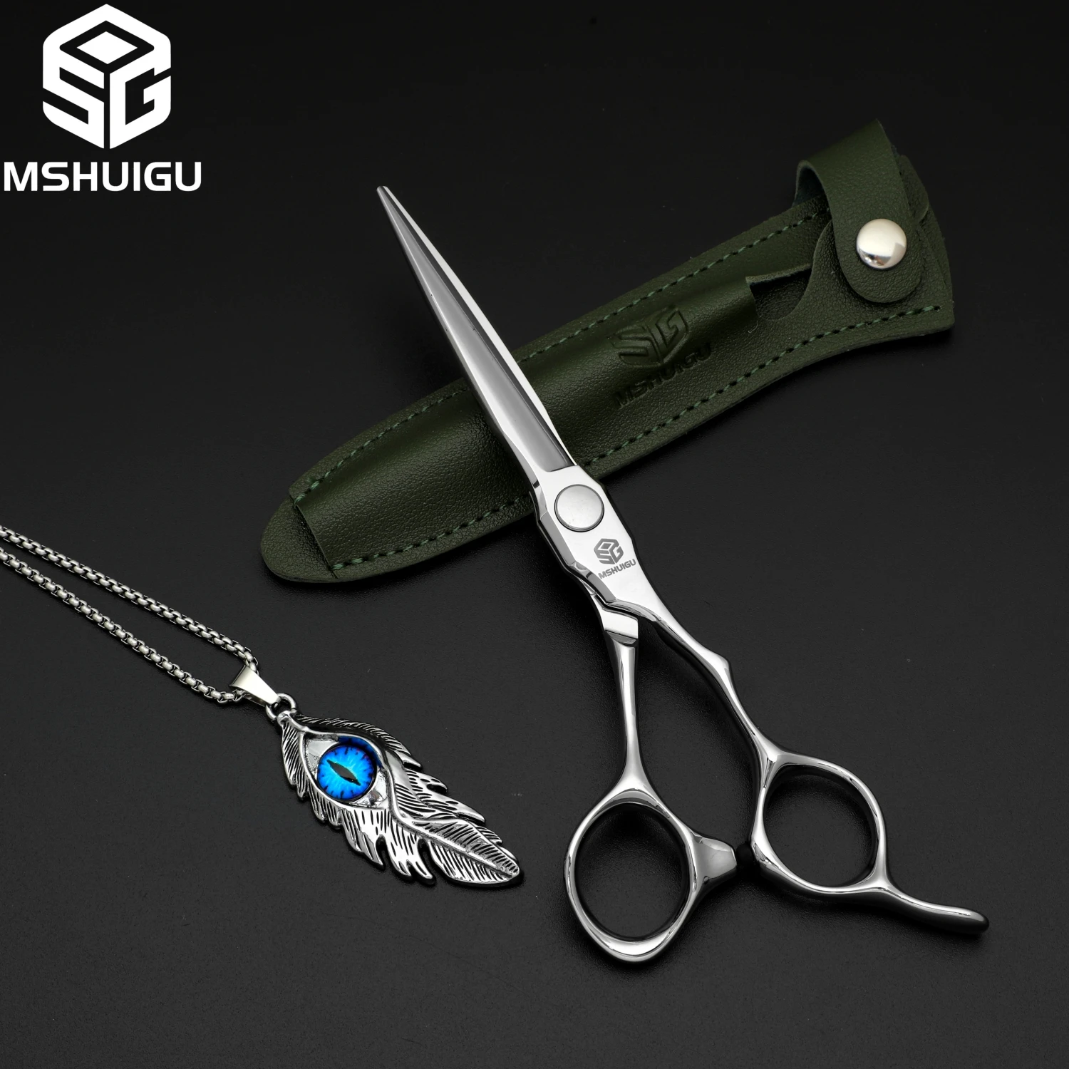 MSHUIGU Professionelle Haarstrukturschere, gebogene Klinge, kann Schere, Friseurschere, Werkzeugzubehör, Japan vg10 Stahl, 15,2 cm verschiebbar – Detail 23