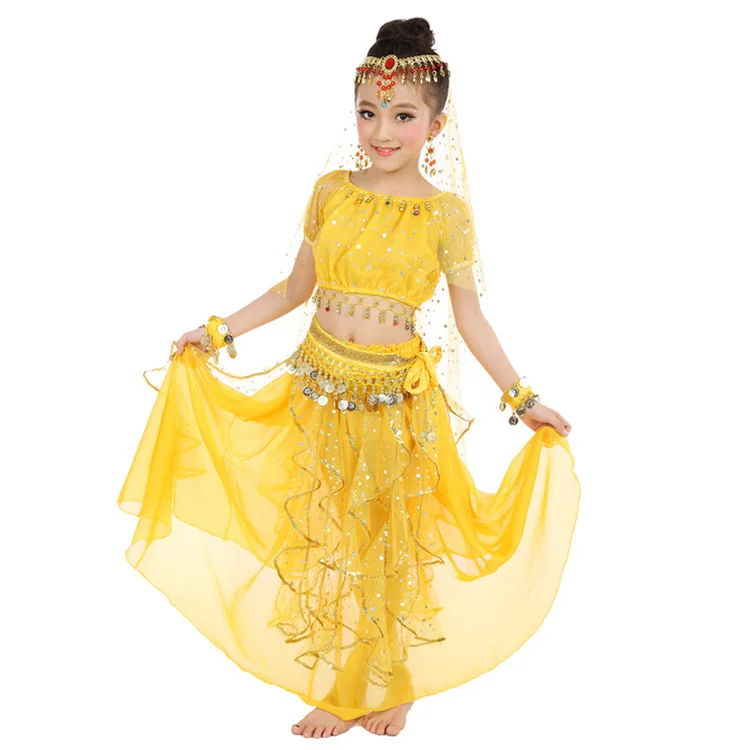 New Girl Kids Costume di danza del ventre costumi di danza orientale danza del ventre ballerino vestiti costumi di danza indiana per bambini 3 pz/set