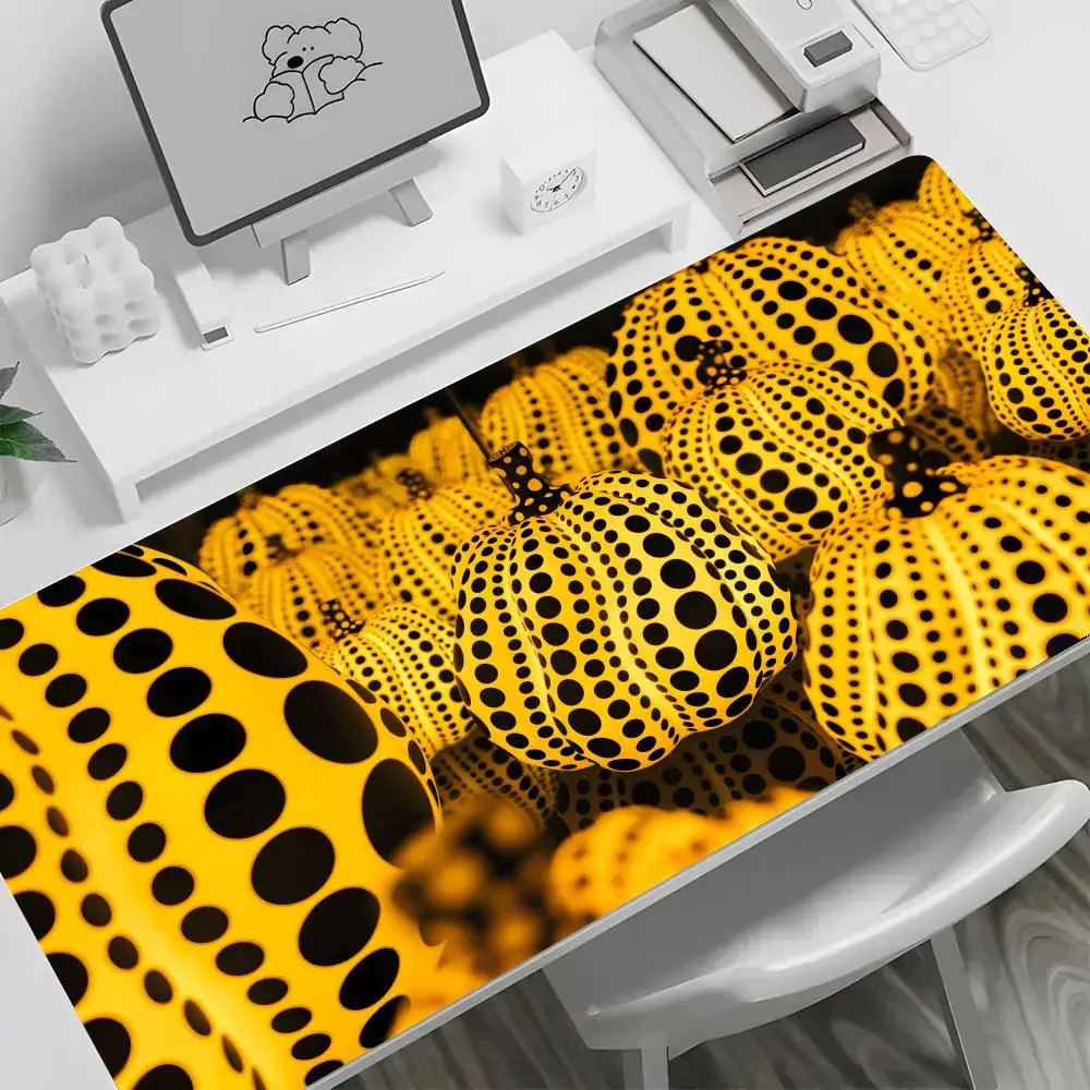 Pumpkin Yayoi Kusama Mouse durable Pad large keyboard mouse desk pad non-slip rubber gaming mouse pad laptop carpet 600x300