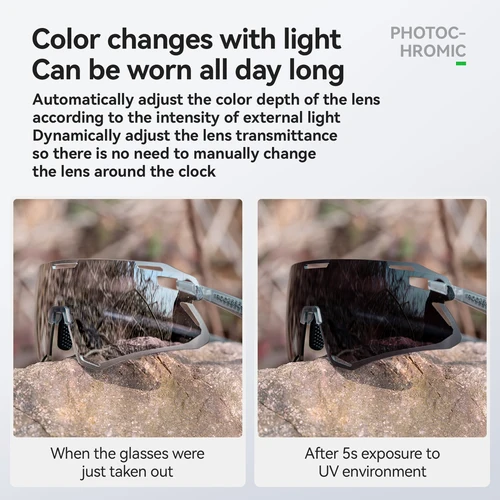 Imagen 2 del producto ROCKBROS gafas fotocromáticas para ciclismo gafas para bicicleta gafas deportivas para hombre gafas de sol para ciclismo de montaña gafas de protección para gafas