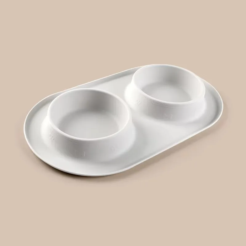 

Eco-Friendly Stainless Steel & Travel-Friendly Silicone Pet Food & Water Feeder Double Bowl for Dogs Cats Small Animals