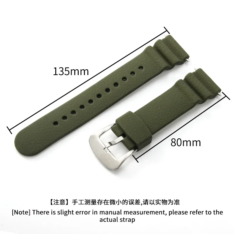 Lengthening Silicone Replace 22mm Watchband for Seiko Canned Sne537 545 499 Srpa83j1 Litchi Texture Waterproof Watch Strap