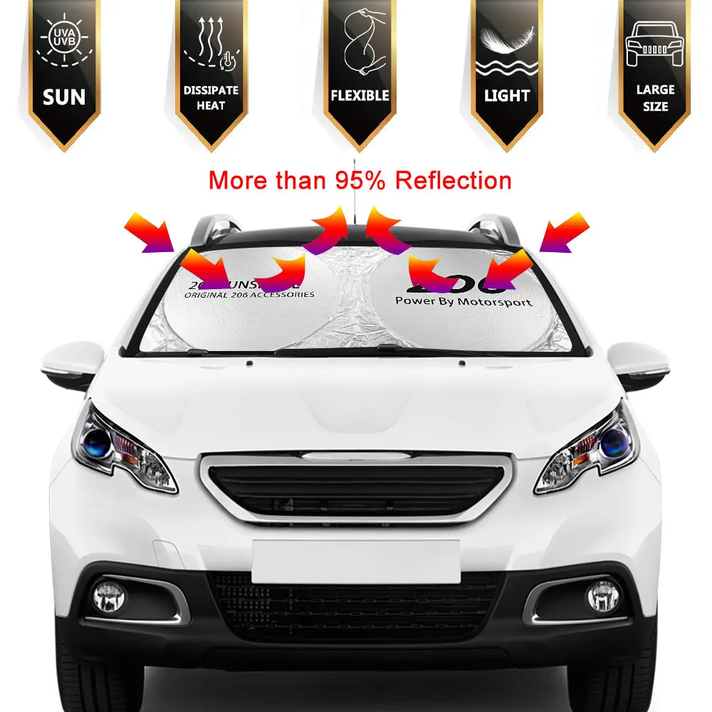 For Peugeot 307 308 206 208 rcz Rifter 207 107 108 Anti-UV Accessories Car Sun Visor Front Windshield Car Windshield Sunshade
