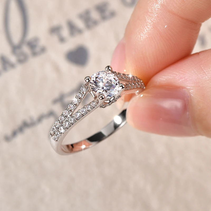 

Модные кольца Anziw из 14-каратного золота для женщин, кольцо на палец с кубическим цирконием 0,7 карата, модное свадебное, помолвочное, свадебное украшение, подарок