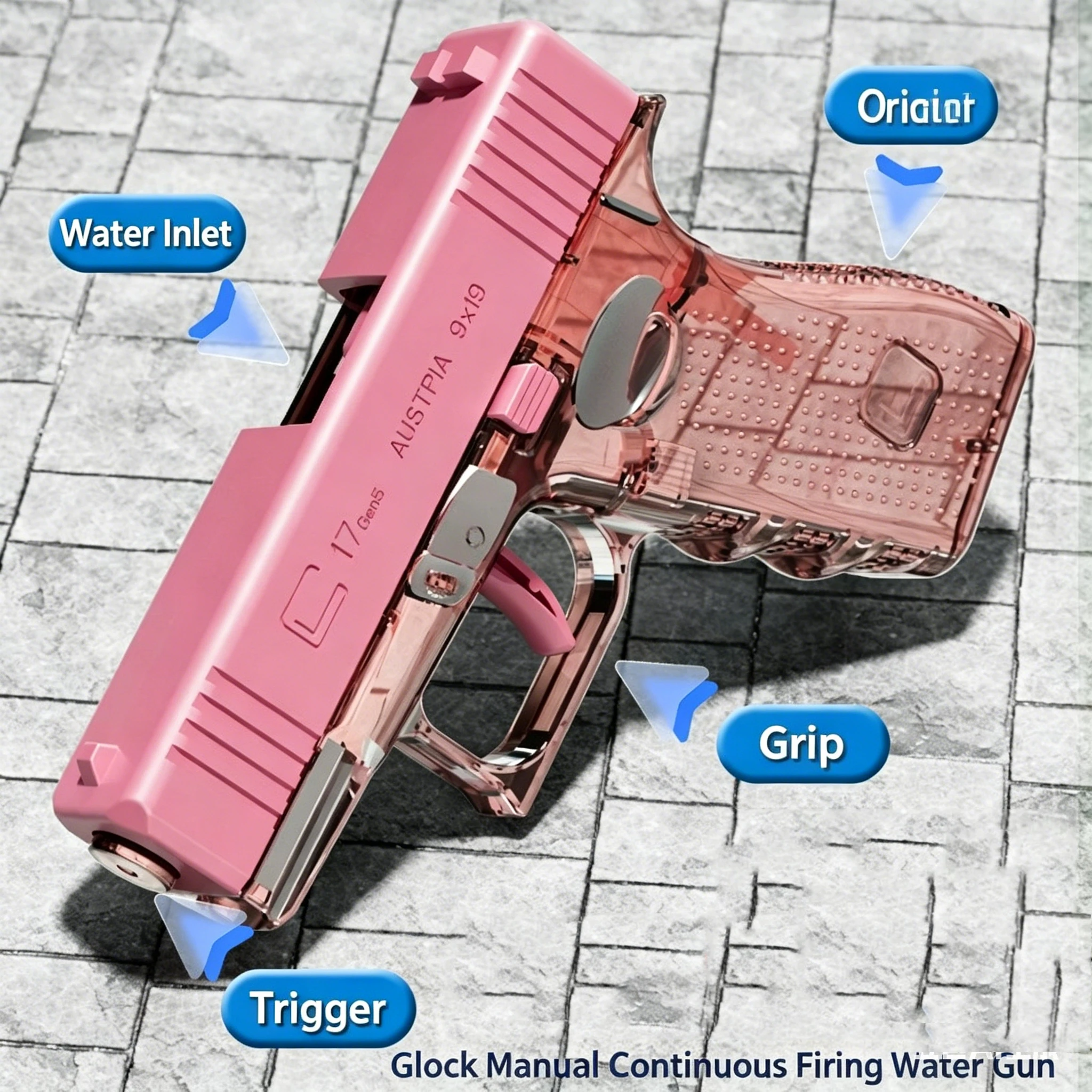 Hot Mini Desert Eagle Mechanical Continuous Firing Water Gun Small Pistol Summer Outdoor Beach Poor Toy Shoot Water Gun for Kids