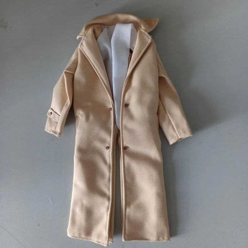 Trench coat longo de soldado masculino, escala 1/6, jaqueta corta-vento, modelos de roupas para coleção de brinquedos de bonecos de ação de 12 polegadas