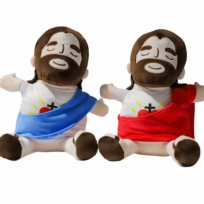 

New Breathing Jesus Plush Toy Baby Soothing Jesus Doll Four-Gear Adjustment Children Music Sleep Companion Toy Kids Xmas Gifts