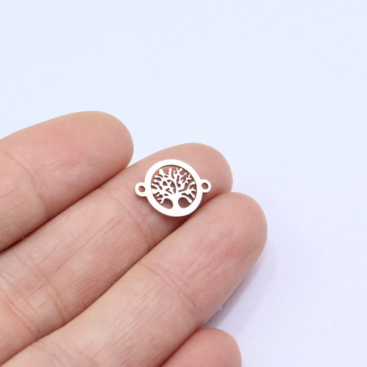 10pcs 10mm Stainless Steel Lovely Polished Connector Bracelet Charms Pendant DIY Handcraft Waterproof Antiallergic Vacuum Plate