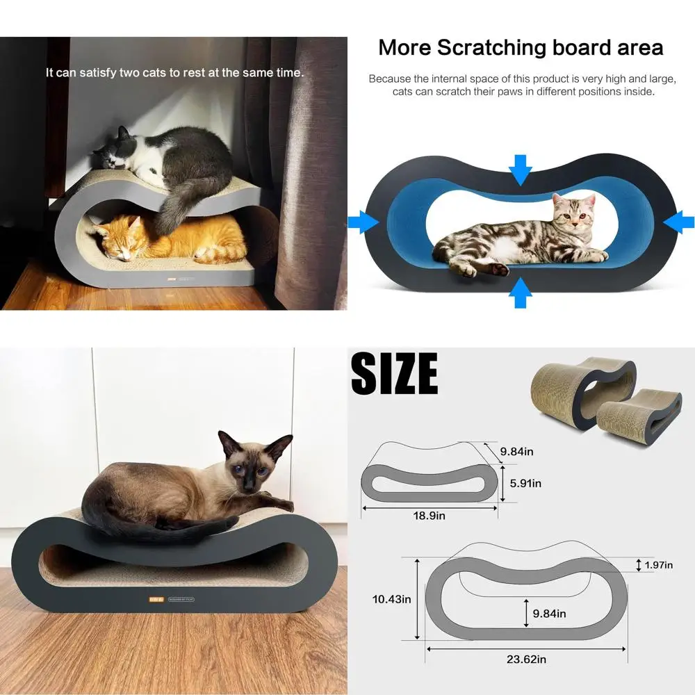

Dual-Sided Corrugated Cardboard Scratch Pad for Cats, Indoor Lounge & Scratcher to Protect Furniture